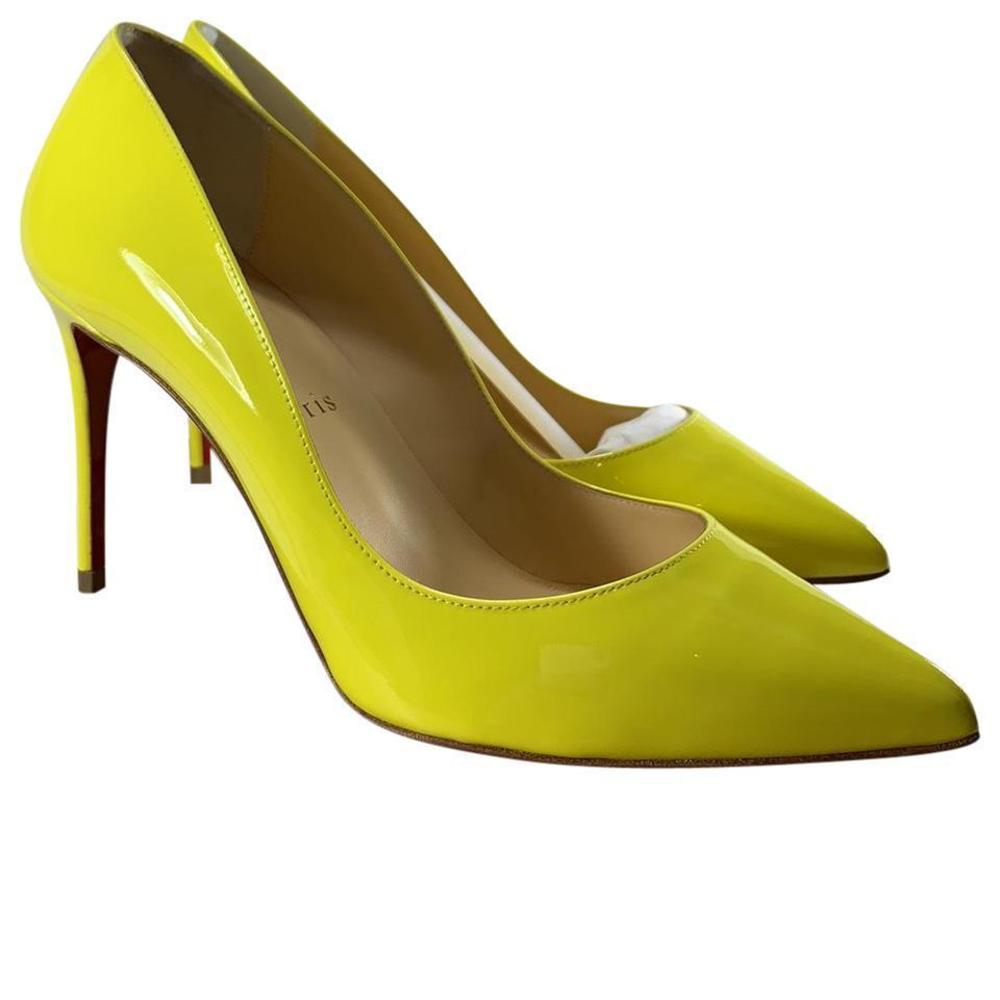 Pigalle Follies 85mm Citronnade Yellow Patent Pumps D798